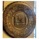 VTG Egyptian Revival Brass and Copper Charger 20"
