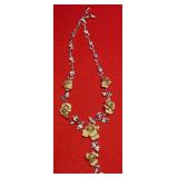 18K Yellow Gold Rose Motifs set with Yellow and