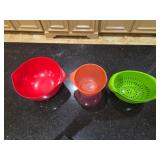 4Liter Plastic Bowl w/Rubber Bottom. Orange Bowl