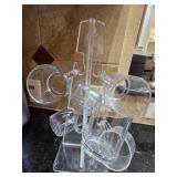 Heavy Acrylic Mug Stand w/Clear Glass Mugs