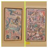 (2) Mughal Style Miniature Framed Art 7x12