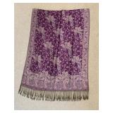 Purple Paisley Pashmina Shawl Wrap Scarf with