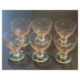 (6) VTG Footed Sherbets Pink Desert Dish 4.5"