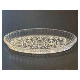 Crystal Dish Starburst and Hobstar Pattern 9"