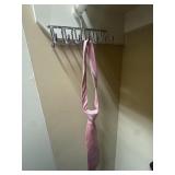 Tie Hanger Organizer & (1) George Silk Pink Tie
