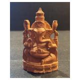 Small Hand Carved Figurine of Lord Ganesha 3.5"