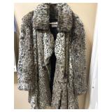 Sz 12 VTG Wallis Exclusive Leopard Print Faux Fur