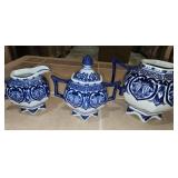 Vtg Bombay Teapot, Sugar & Creamer Plus Another