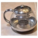 Stainless Steel & Glass Teapot w/Removable Mesh