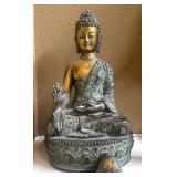 Medicine Buddha Statue Crafted From Metal with a