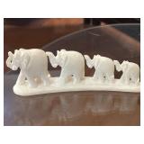 Elephants Walking on Bone Bridge Figurine 6" Long