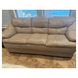 Almond Beige Leather Couch 81"x38"x30"