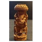 CARVED WOOD FIGURINE OF THE HINDU GOD, GANESH 6"