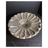 Persian Metal Bowl/Centerpiece Dish w/ Scalloped