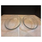 (2) 10"×2" Pyrex Oval Dishes