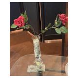 Sender Footed Glass 10.5" Vase Filled with Clear