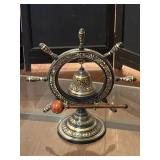 Vintage Brass Nautical Ship Sailor Wheel Bell