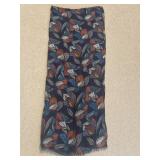 Blue Scarf Colorful Tulip and Leaf Pattern