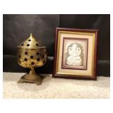 Embossed Depiction of Lord Ganesha & Large Metal