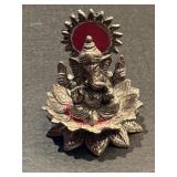 LORD GANESHA SILVER TONE 3.5" STATUE DIETY