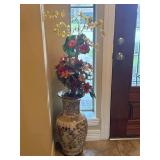VTG Japanese Satsuma Style Porcelain Floor Vase