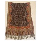 Beaded Woven Pashmina Shawl Orange and Gold