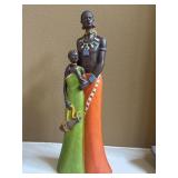Mann African Tribal Couple Figurine 17"