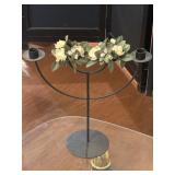 Metal Double Arm 4 Candlestick Holder 11.5"
