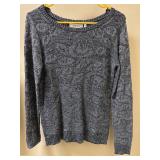 Sz S Yessica Metallic Gray Knit Sweater