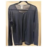 Sz L Mango MNG tricot Fine Knit Semi Sheer