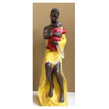 16" Mann Maasai Mother Cradling Her Child Statue