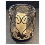 Cylindrical Glass Candle Holder 8.5"