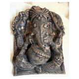 Hand Carved Rustic Wooden Wall Panel Hindu Deity