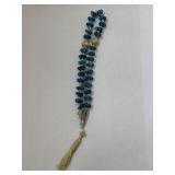 Prayer Beads with 31 Handmade Blue Glass Beads