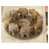Hand Carved Soapstone Elephant Circle Incense
