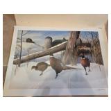 Signed Wildlife Art Print titled "Three