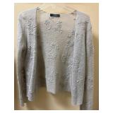 Sz L VTG Pearce Fionda Open Front Knit Cardigan