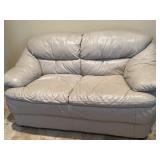 Almond Beige Leather Love Seat 61"x38"x30"