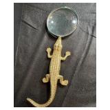 Brass Crocodile Magnifying Glass