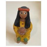VTG Hand Painted American Indian 4" Chief Woman