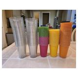 Plastic Drawer w/Stacks of Plastic Cups