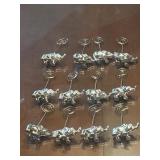 (12) Silver Elephant Place Card Holders