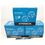 6 mounting boxes, Hyperikon 3/4" black