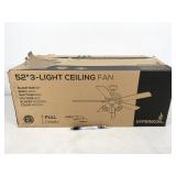 1 fan, Hyperikon 62W 52" ceiling fan with 3