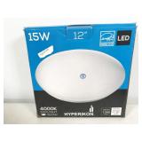 1 fixture, Hyperikon LED 15W 4000K 12" ceiling