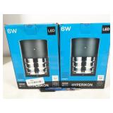 2 fixtures, HyperWallMountS6-40, Hyperikon LED 6W