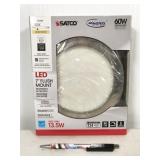 1 fixture, Satco LED 13.5W 3000K 7" flush mount