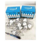24 bulbs, Hyperikon LED 5W 3000K (12pc) and 5000K