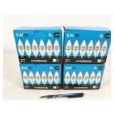 24 bulbs, Hyperikon LED 5W 3000K candelabra bulbs