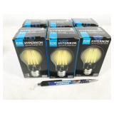 6 bulbs, Hyperikon LED E26 A19 filament bulbs, 3W
